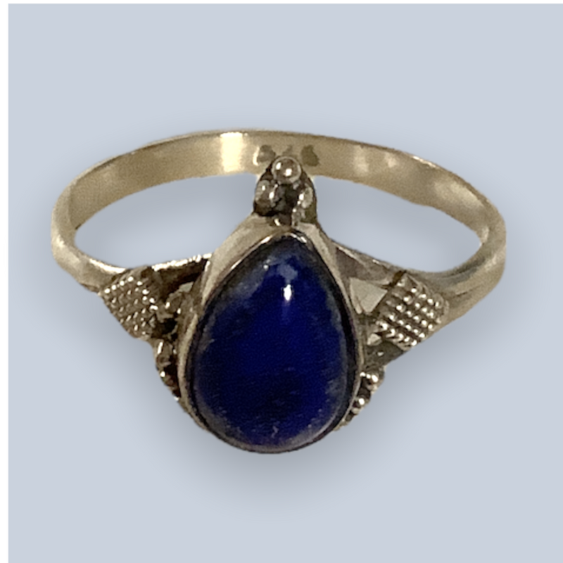 Lapis lazuli Sterling Silver Rings (Size 10-10.5)