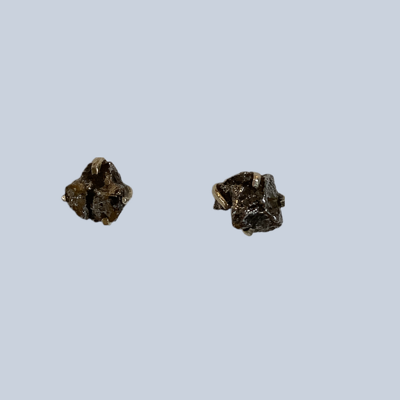 Iron meteorite sterling silver studs
