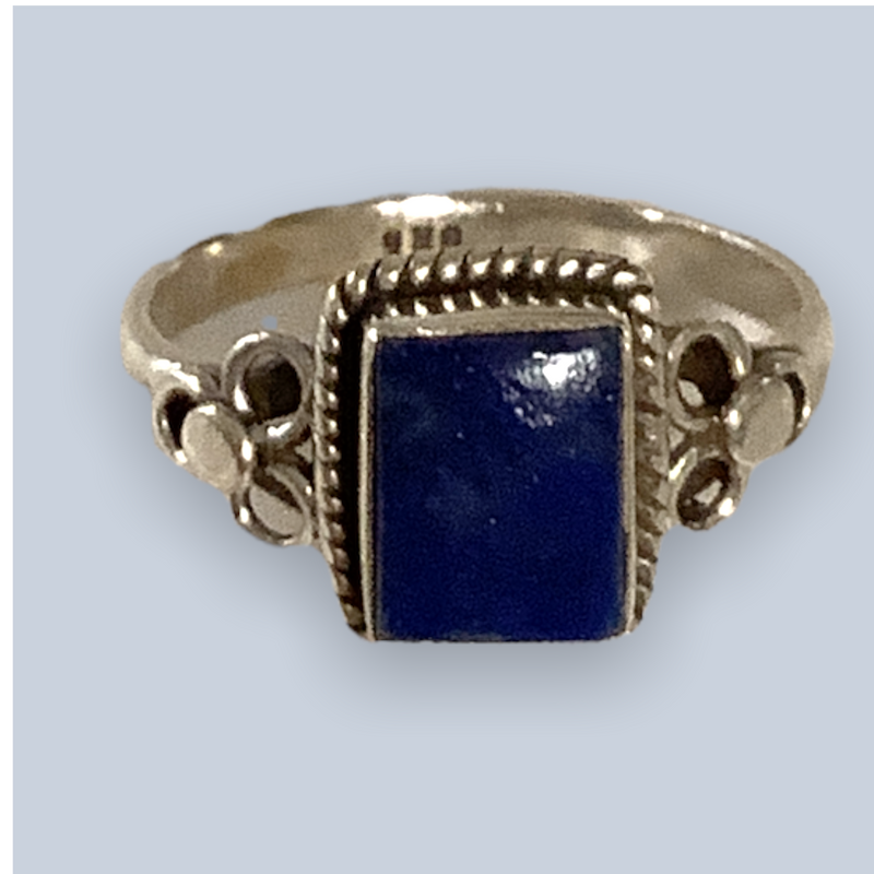 Lapis Lazuli Sterling Silver Rings (Size 7)