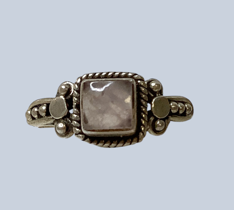 Rose Quartz Sterling Silver Ring  Sizes 7 - 10