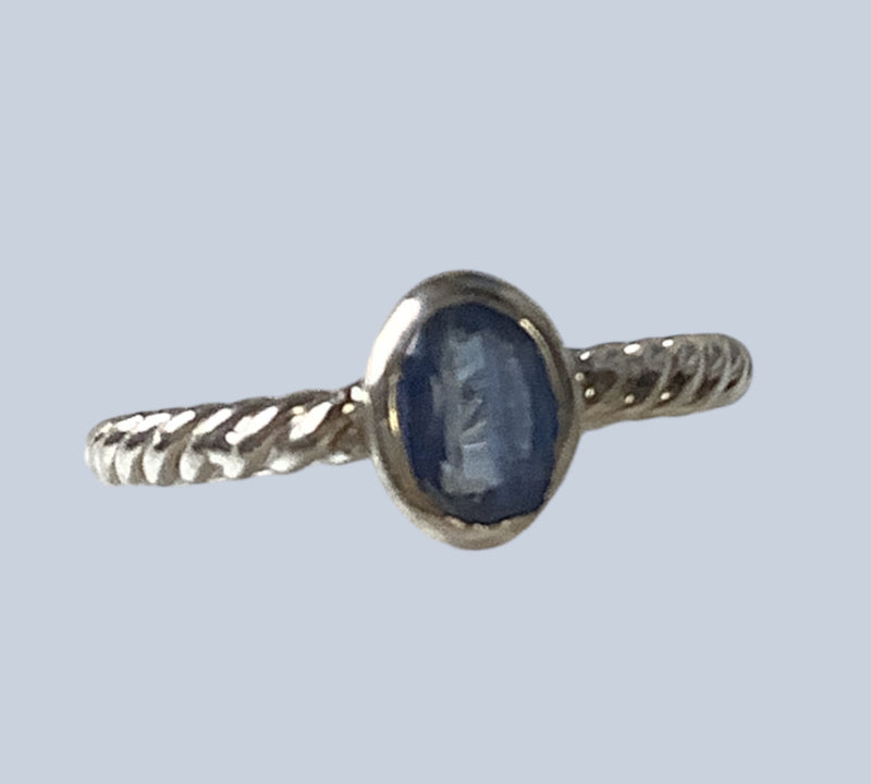 Blue Kyanite Sterling Silver Ring (sizes 4 -10)