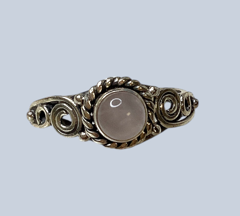 Rose Quartz Sterling Silver Ring  Sizes 7 - 10
