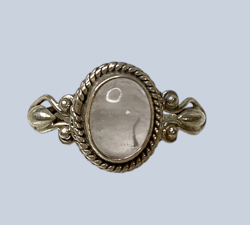 Rose Quartz Sterling Silver Ring  Sizes 7 - 10