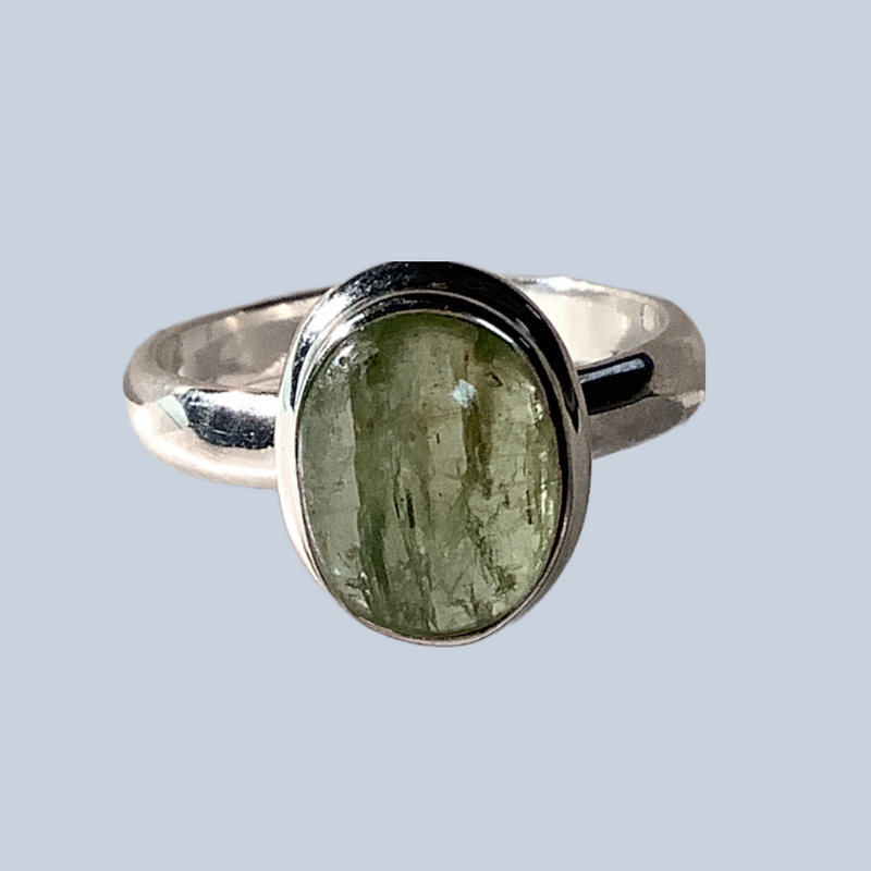 Green Kyanite Sterling Silver Rings ( size 7-11)