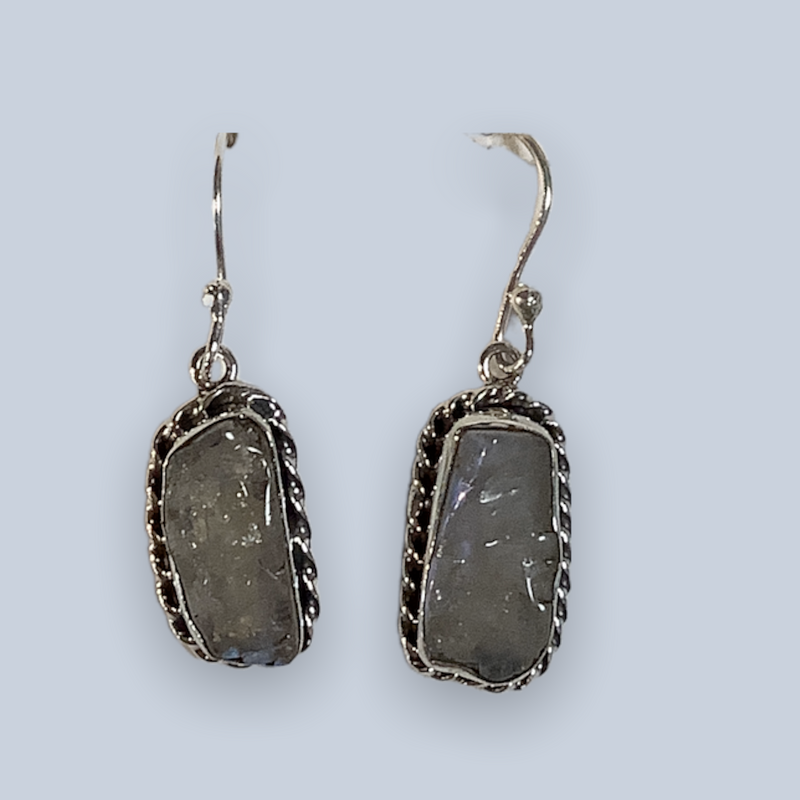 Rainbow Moonstone Sterling Silver Earrings