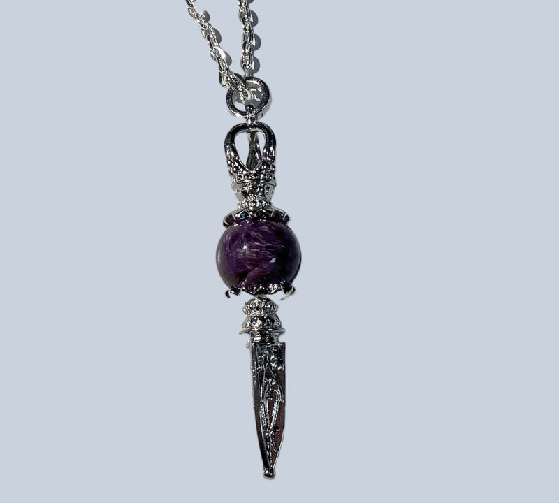 Charoite Dagger Pendant