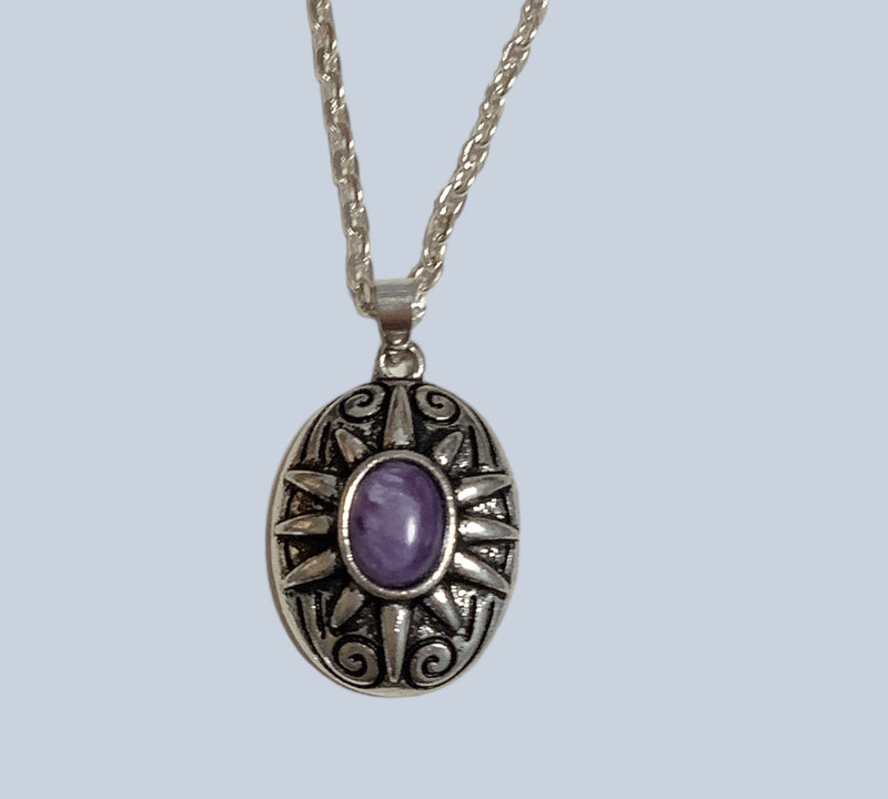 Pewter Sun Medallion Pendant