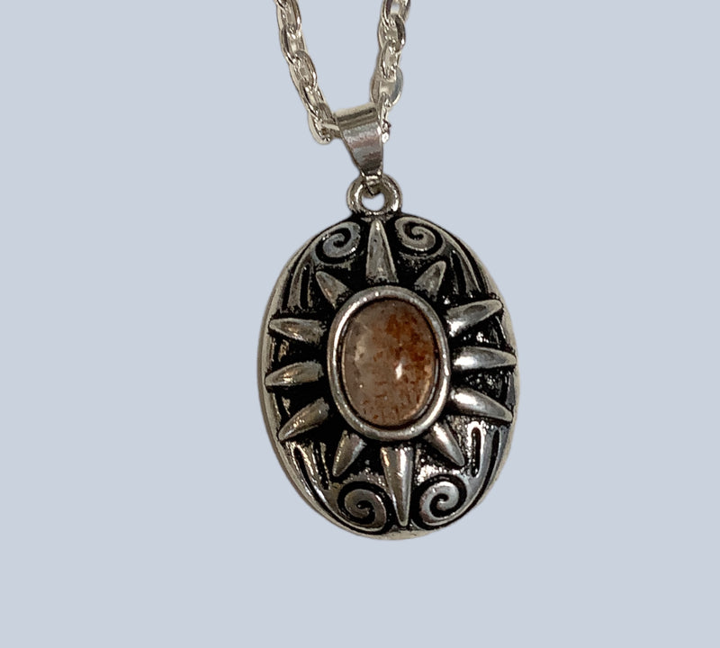 Pewter Sun Medallion Pendant