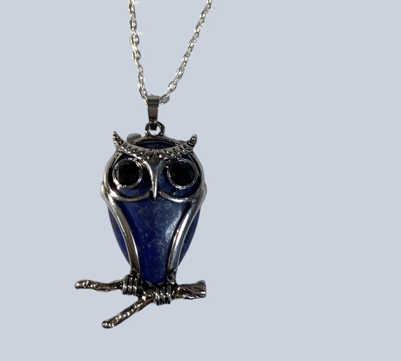 Lapis Lazuli Owl Pendant