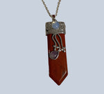 Flat Point Crystal Pendant with Jewel