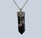 Flat Point Crystal Pendant with Jewel