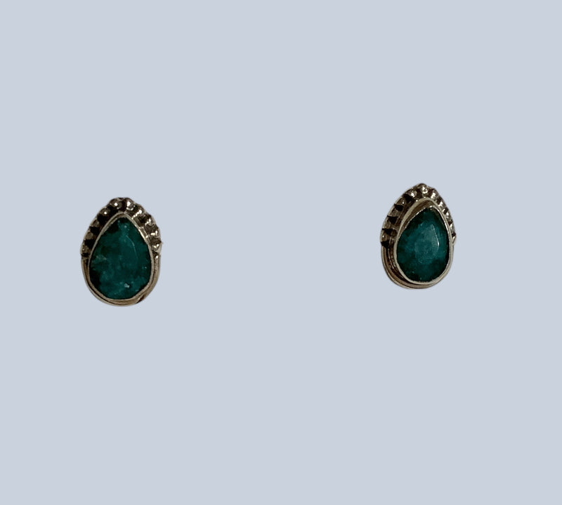 Emerald Sterling Silver Earrings