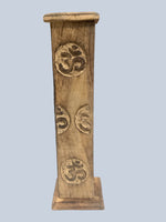 Incense Tower, Natural Wood 12 inches tall