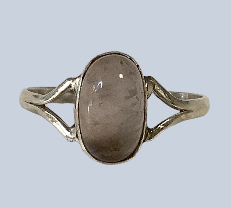 Rose Quartz Sterling Silver Ring  Sizes 7 - 10