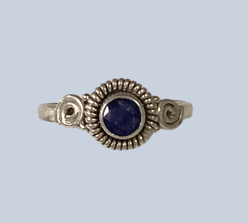 Sapphire Sterling Silver Rings ( 8- 10)
