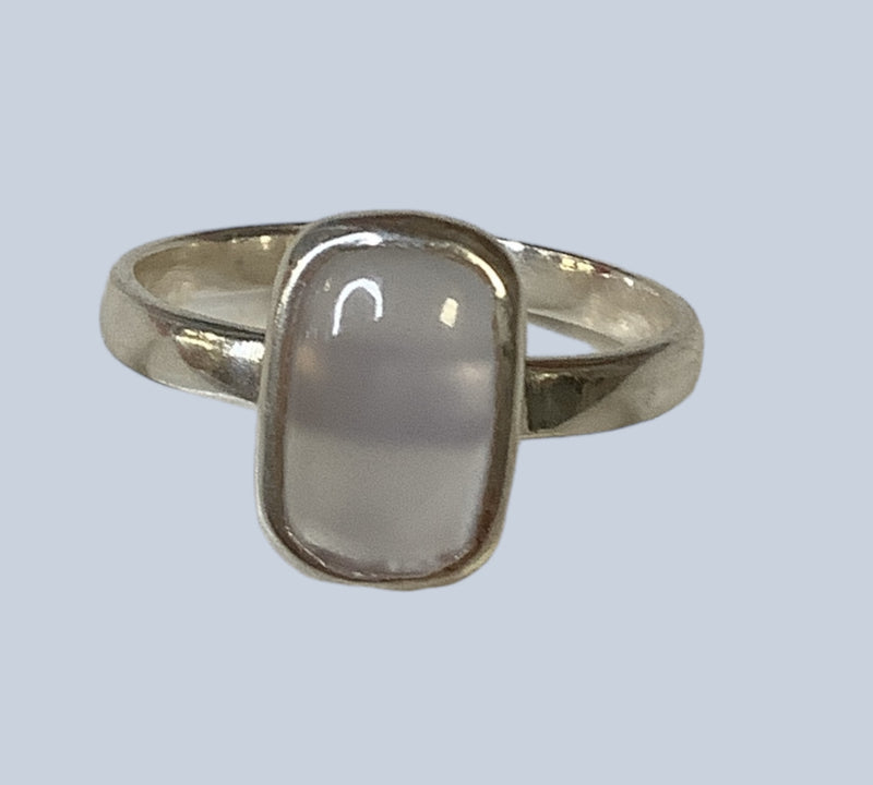 Rose Quartz Sterling Silver Ring  Sizes 7 - 10