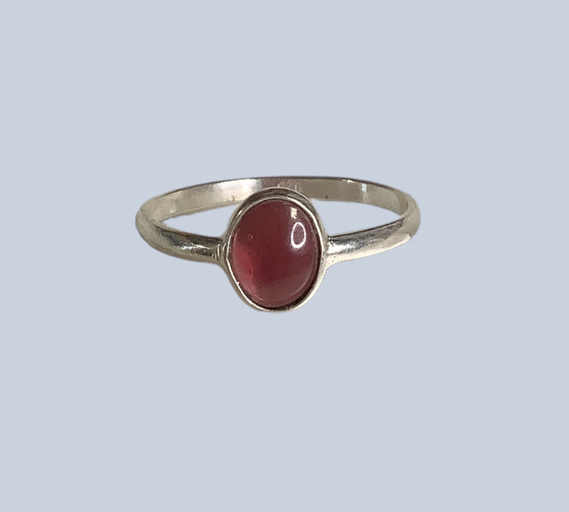 Garnet Sterling Silver Rings (Sizes 9-11)