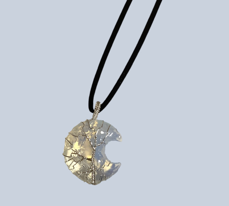 Crescent Moon Stone Pendant