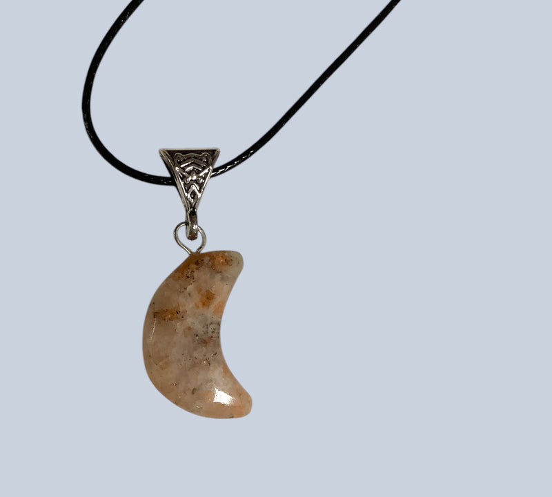 Crescent Moon Stone Pendant