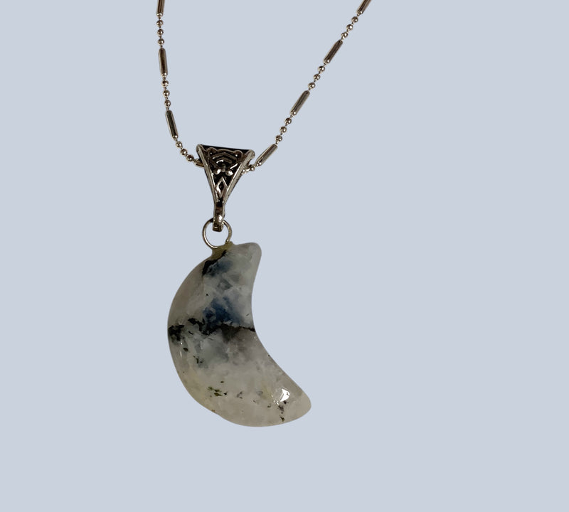 Crescent Moon Stone Pendant