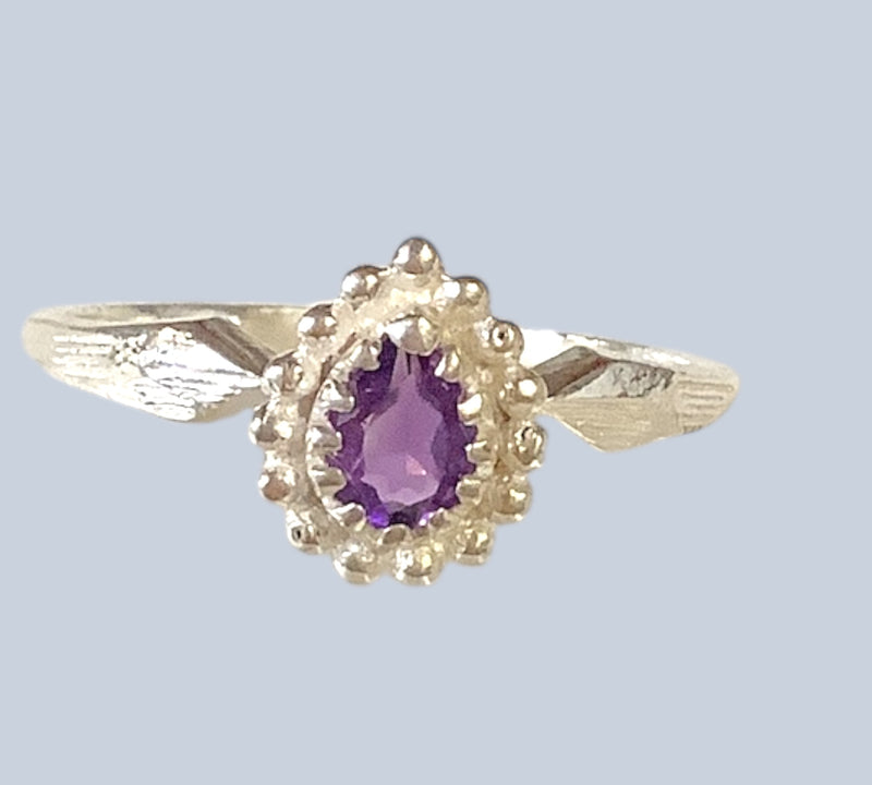Amethyst Sterling Silver Rings (Sizes 9 - 10)
