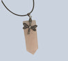 Flat Point Crystal Pendant with Charm