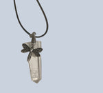 Flat Point Crystal Pendant with Charm