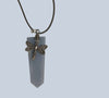 Flat Point Crystal Pendant with Charm