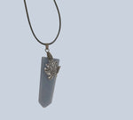 Flat Point Crystal Pendant with Charm