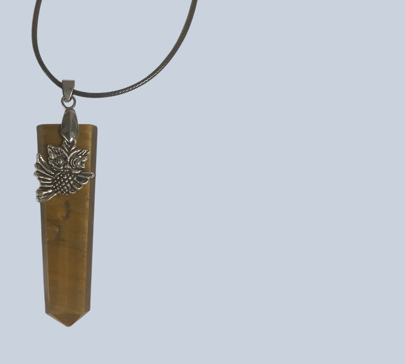 Flat Point Crystal Pendant with Charm