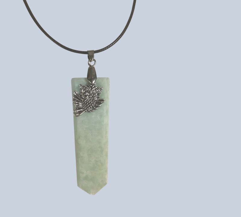 Flat Point Crystal Pendant with Charm