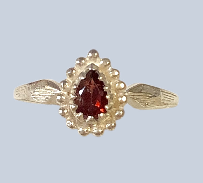Garnet Sterling Silver Rings (Sizes 9-11)