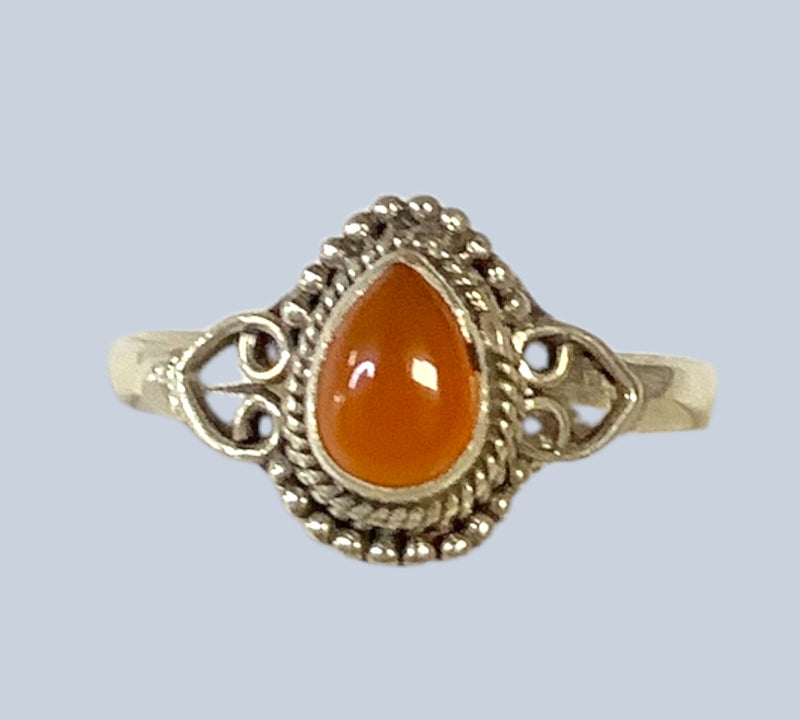 Carnelian Sterling Silver Rings