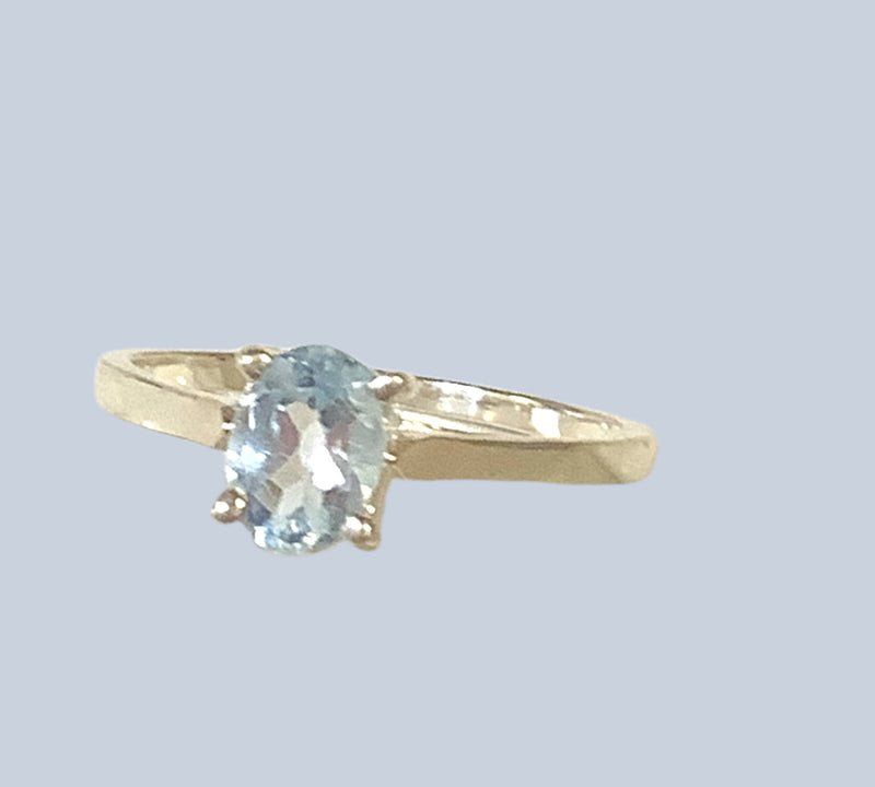 Blue Topaz Sterling Silver Rings (Sizes 8-11)