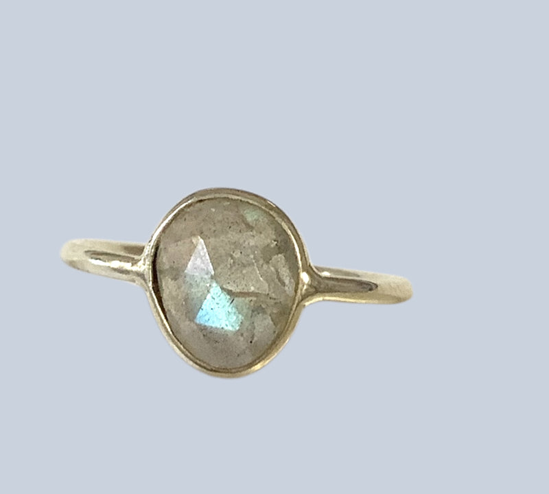 Labradorite Sterling Silver Rings (Size 8-8.5)