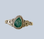 Emerald Sterling Silver Rings 8-10