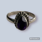 Amethyst Sterling Silver Rings (Sizes 4 & 5)