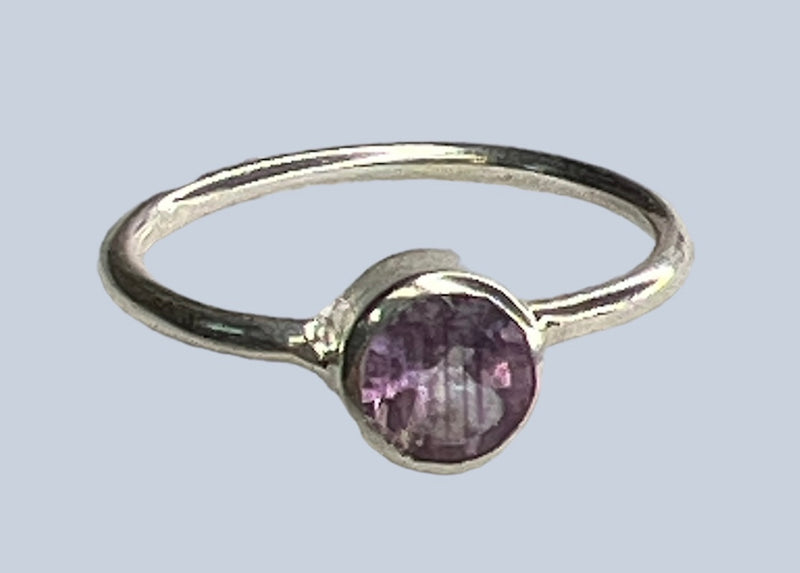 Amethyst Sterling Silver Rings (Sizes 4 & 5)