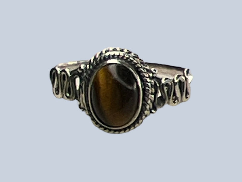 Tiger Eye Sterling Silver Rings (sizes 6 - 10)