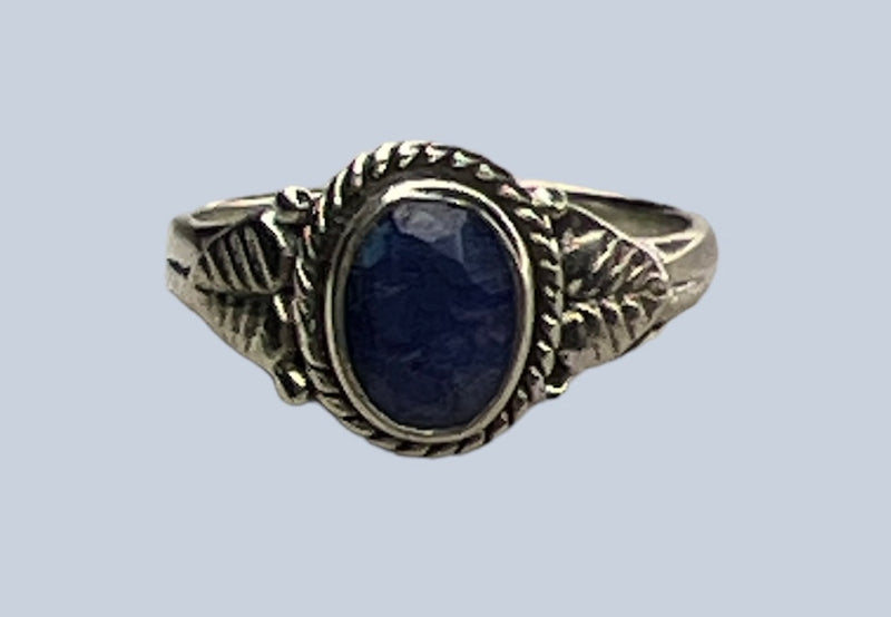 Sapphire Sterling Silver Rings (SIZE 5-6)