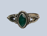 Emerald Sterling Silver Rings (Size 6-7.5)