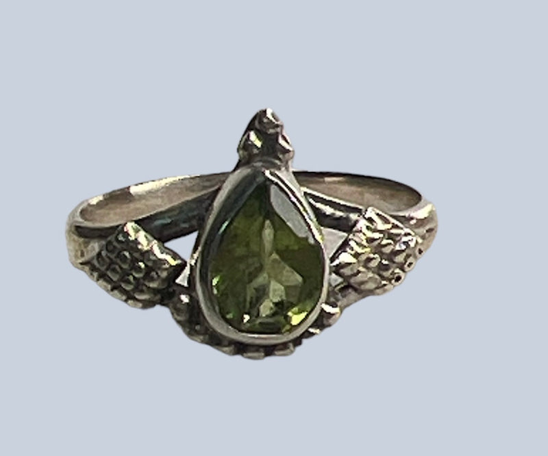 Peridot Sterling Silver Ring (Sizes 4-8)