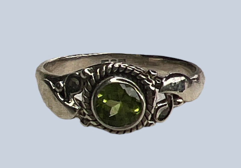 Peridot Sterling Silver Ring (Sizes 4-8)