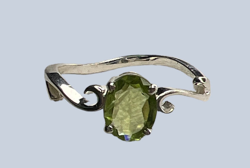 Peridot Sterling Silver Ring (Sizes 4-8)