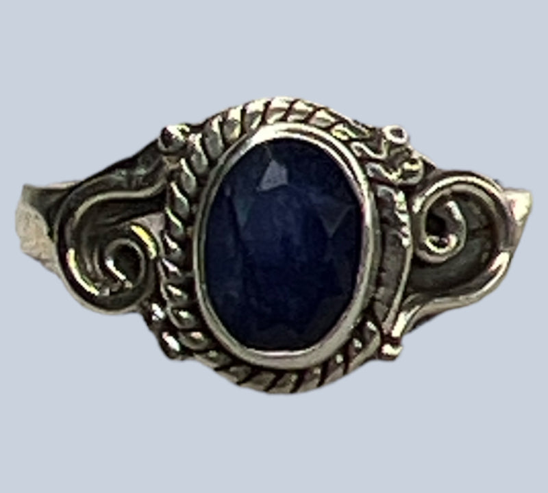 Sapphire Sterling Silver Rings (SIZE 5-6)