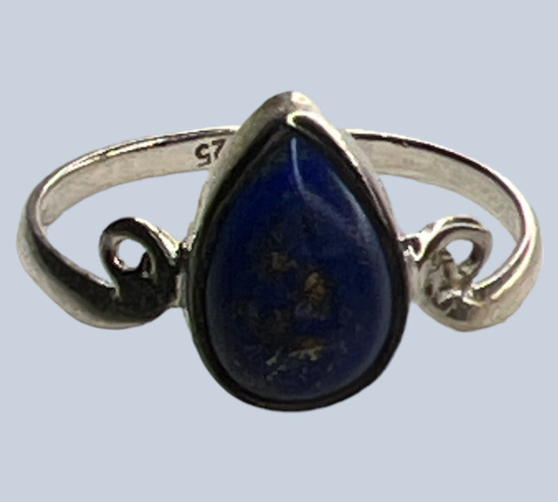Lapis Lazuli Sterling Silver Rings (Size 6)