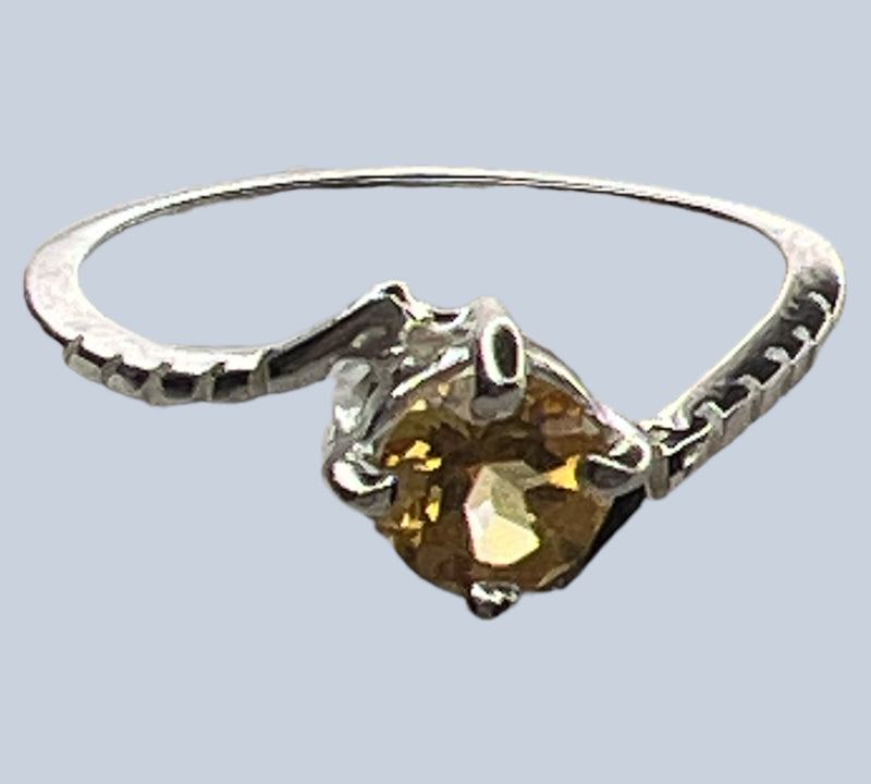 Citrine Sterling Silver Rings (Size 4-6.5)