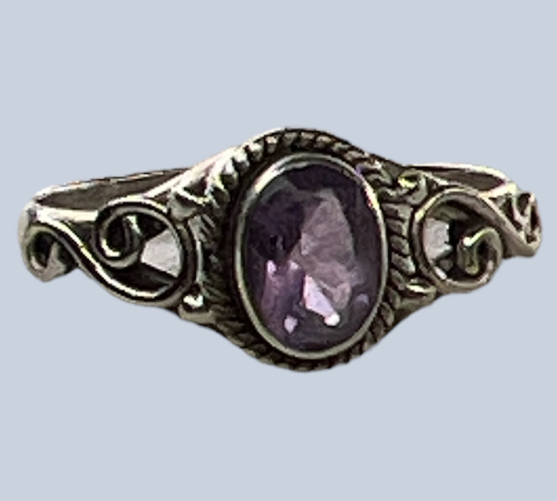Amethyst Sterling Silver Rings (Sizes 9 - 10)
