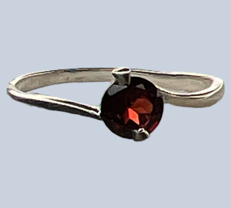 Garnet Sterling Silver Rings (Sizes 9-11)