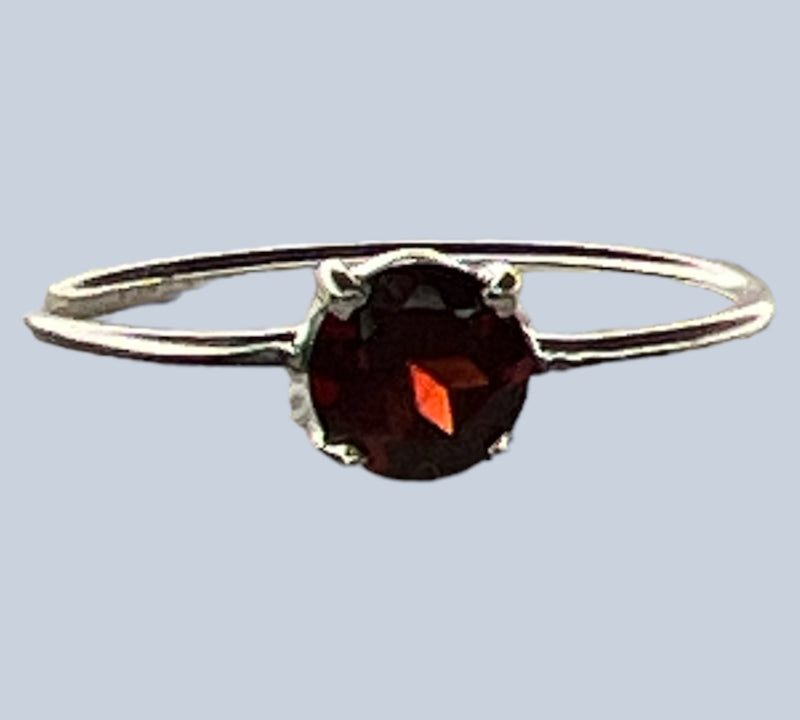 Garnet Sterling Silver Rings (Sizes 9-11)
